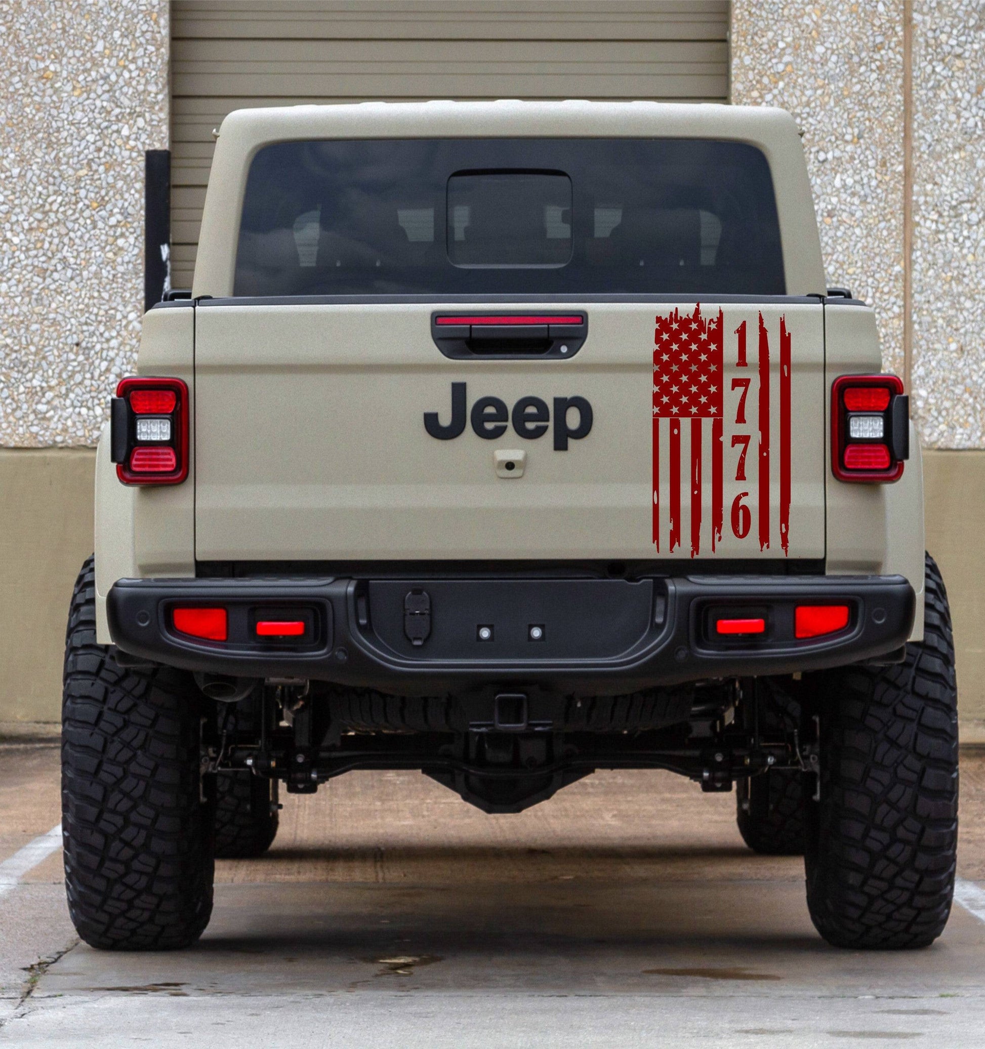 Distressed American Flag Vinyl Decal for Jeep Gladiator Tailgate