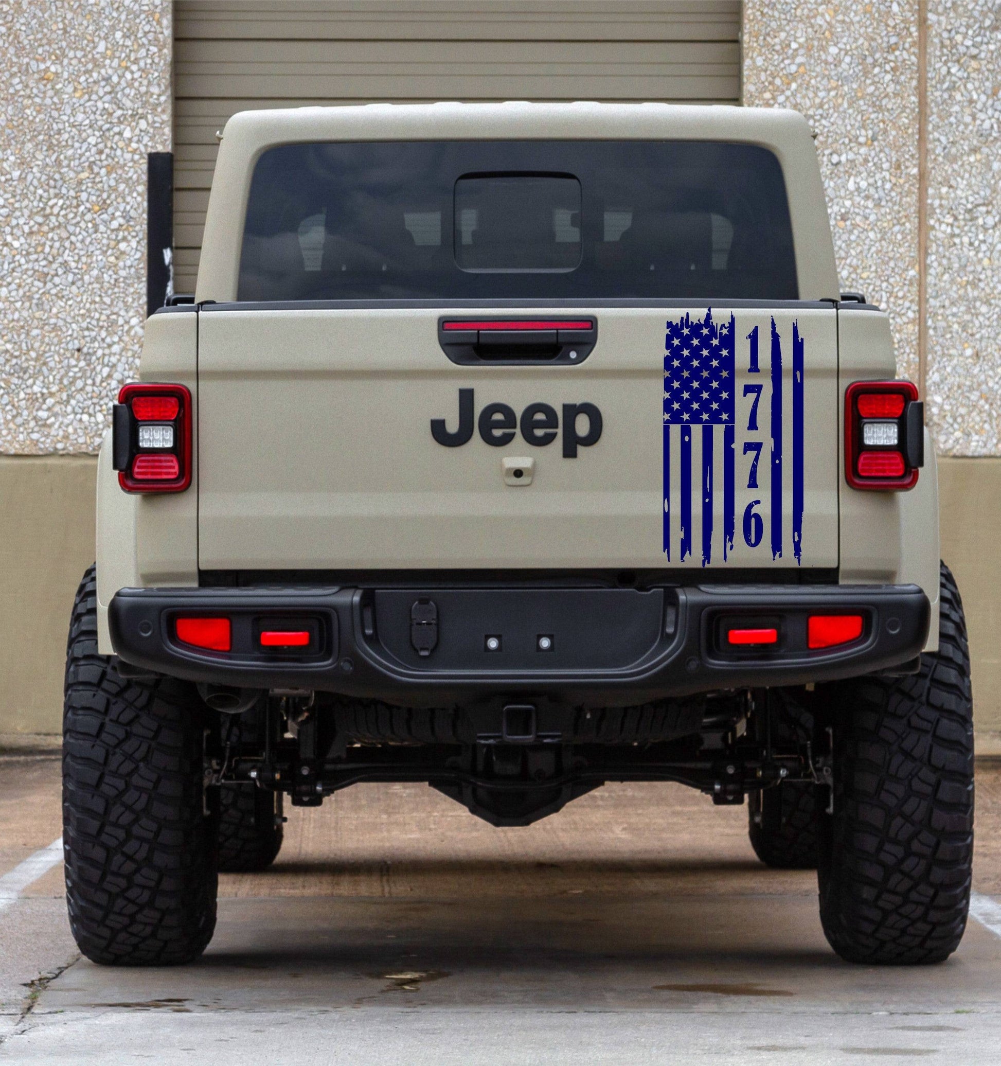 Distressed American Flag Vinyl Decal for Jeep Gladiator Tailgate