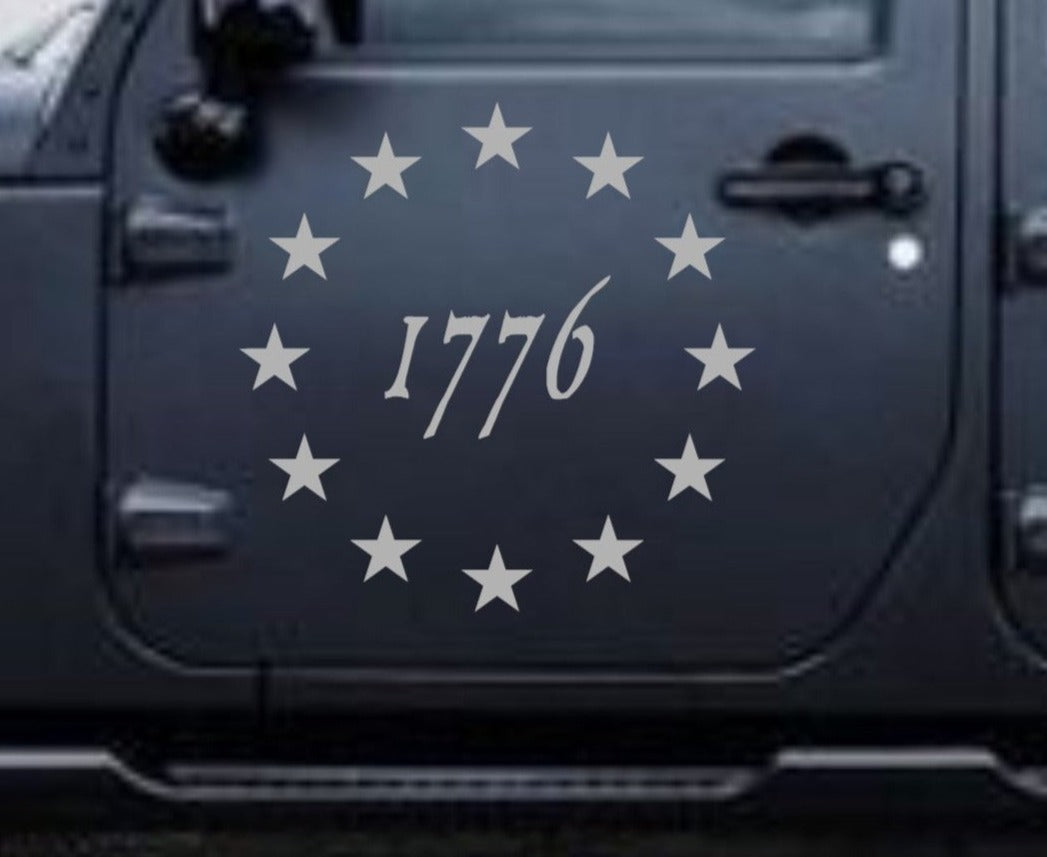 1776 United States Declaration of Independence Decal Stickers Patriotic Decals For Jeeps, Trucks, SUVs, Cars Side Doors (UNIVERSAL)