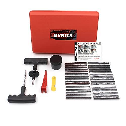 Tire Repair Kit, 37 Pcs Heavy Duty Tire Plug Kit, Universal Tire Repair Tools with Plugs to Fix Punctures and Plug Flats for Cars, Trucks, RV, SUV, ATV