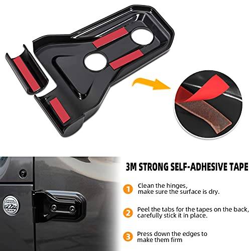8pc Door Hinge Trim Cover Exterior Accessories Fit for 2018 2019 2020 2021 Jeep Wrangler JL & Unlimited