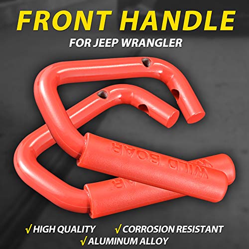 Front Grab Handle Grab Bar Compatible with Jeep Wrangler JK Rubicon Sahara Sport 2007-2017 2/4 Door Solid Steel 2 Pieces