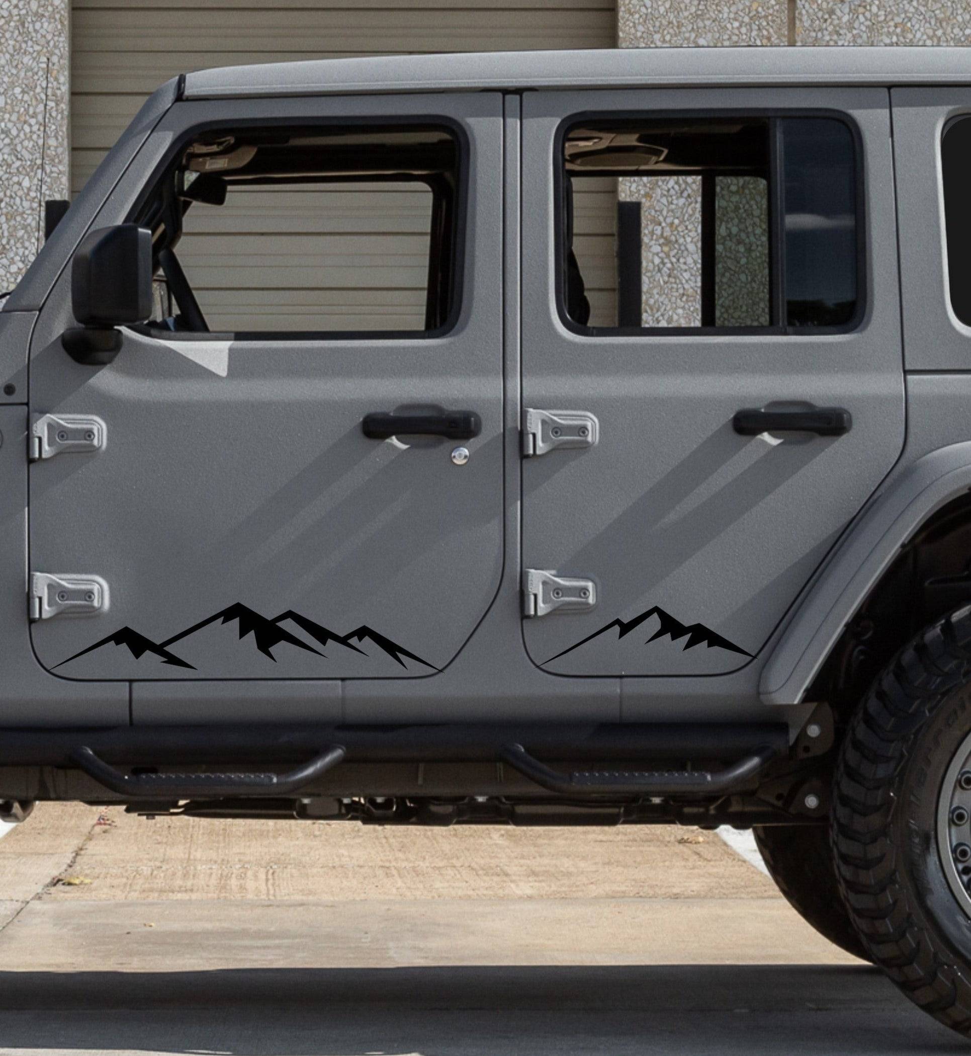 Set of Mountain Silhouette Decal for Jeep Wrangler JL, JK or Gladiator Truck 