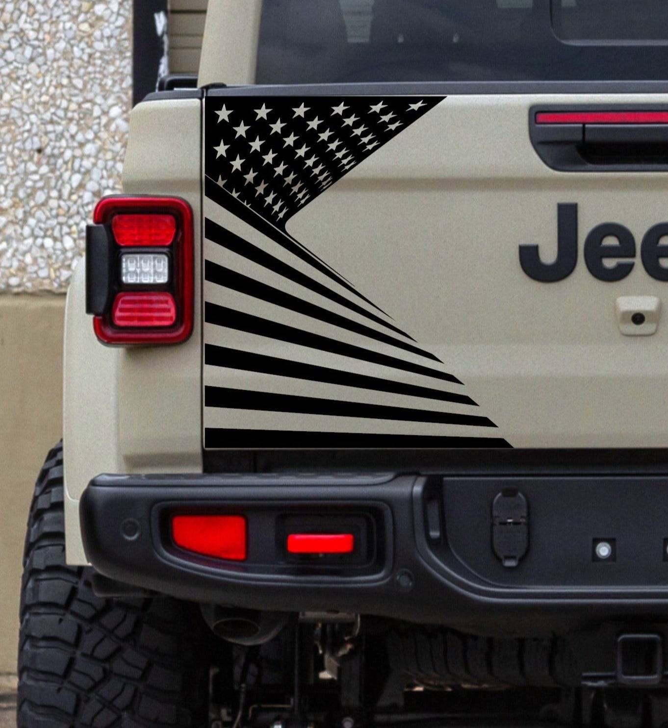 American Flag Decal Sticker for Jeep Gladiator's Tailgate – US PATRIOTS ...