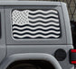 AMERICAN FLAG WAVING DECALS FOR JEEP WRANGLER JK JL 4-DOOR REAR SIDE WINDOWS