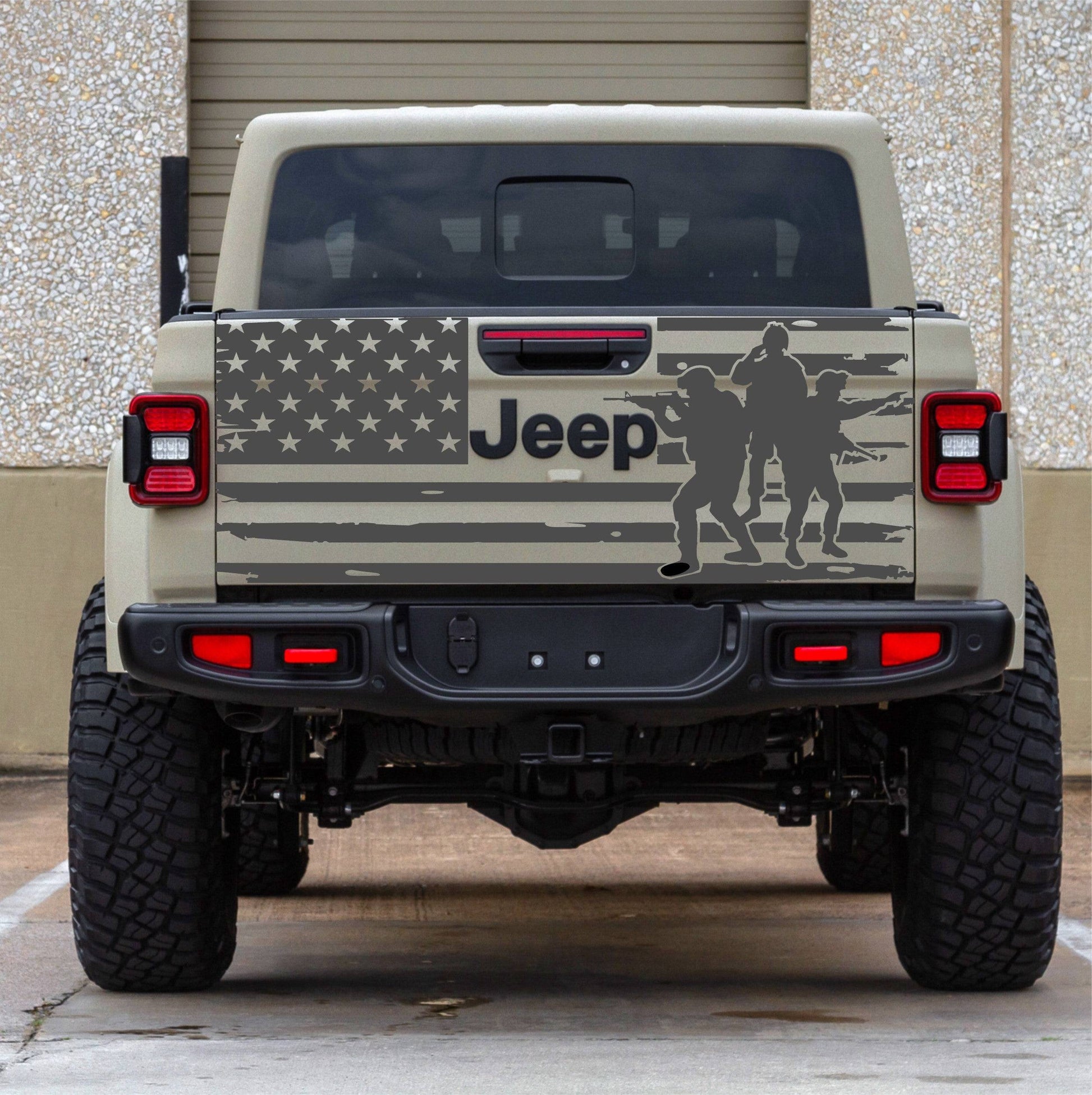 Distressed American Flag Decal Stickers Patriotic Decal Military Appreciation "Thank You For Your Service" Vinyl Decal For Jeep Gladiator Truck Tailgate