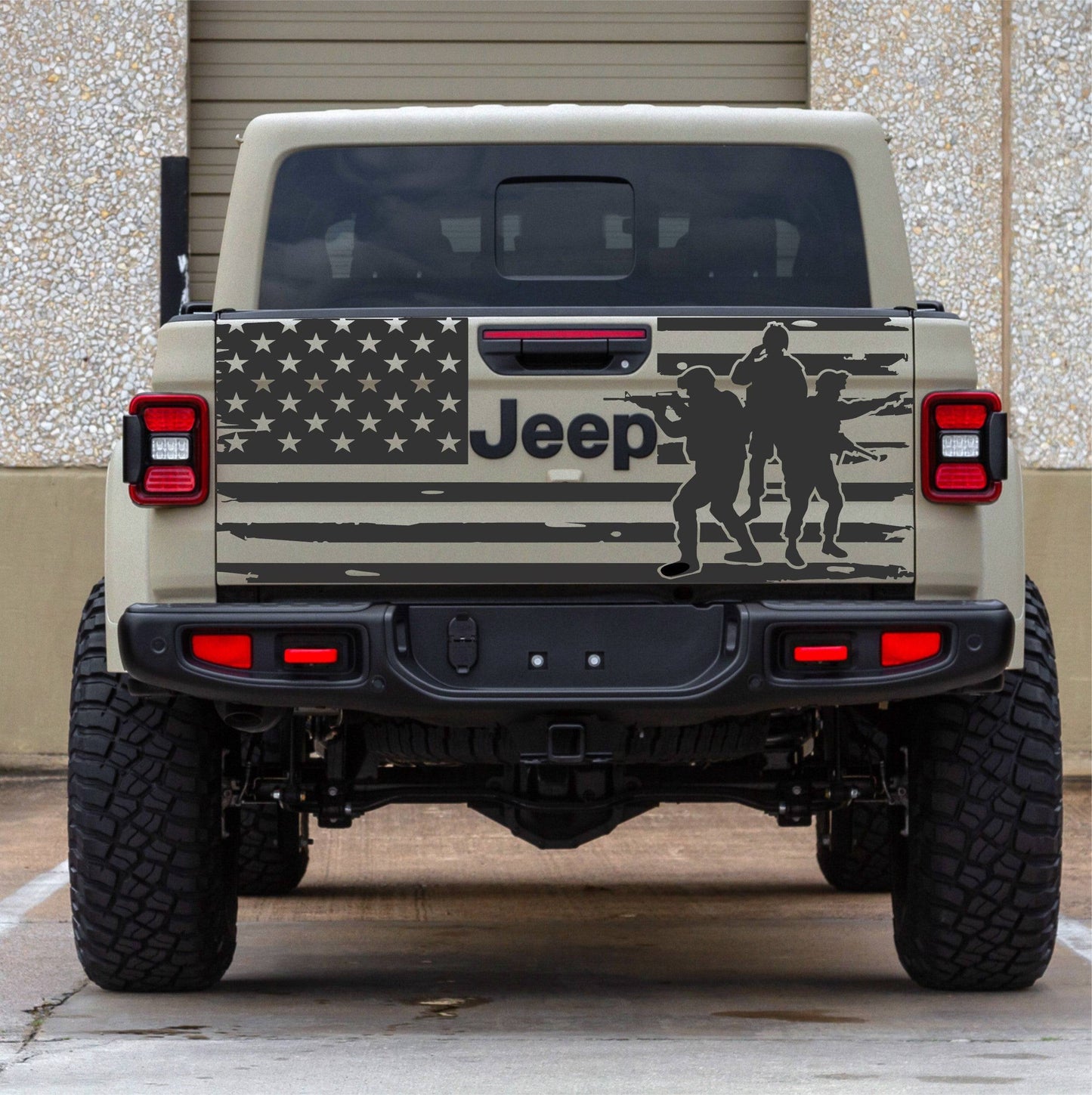 Distressed American Flag Decal Stickers Patriotic Decal Military Appreciation "Thank You For Your Service" Vinyl Decal For Jeep Gladiator Truck Tailgate