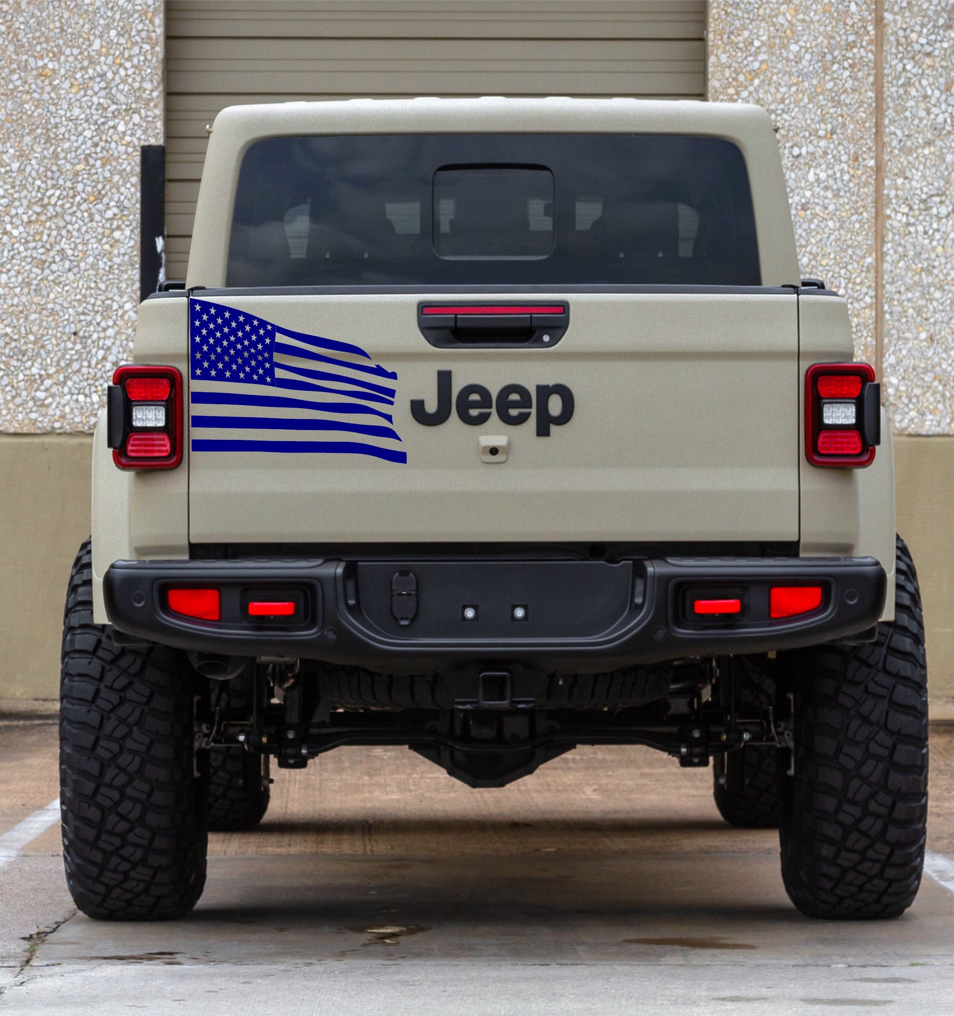 American Flag Waving Patriotic decal for Jeep GLadiators, trucks, Vans