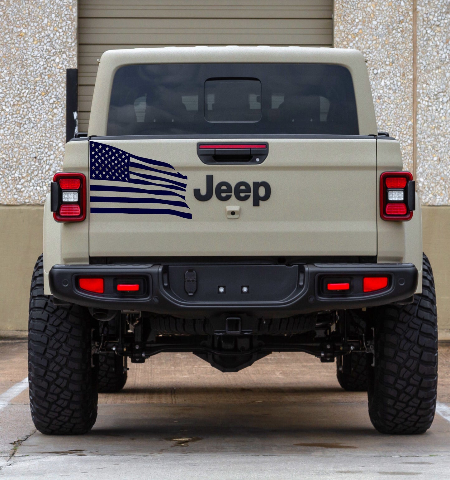 American Flag Waving Patriotic decal for Jeep GLadiators, trucks, Vans