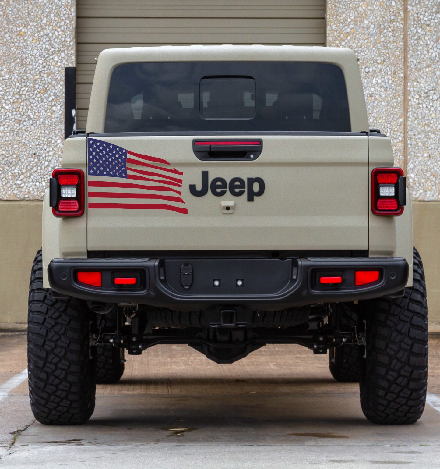 American Flag Waving Patriotic decal for Jeep GLadiators, trucks, Vans