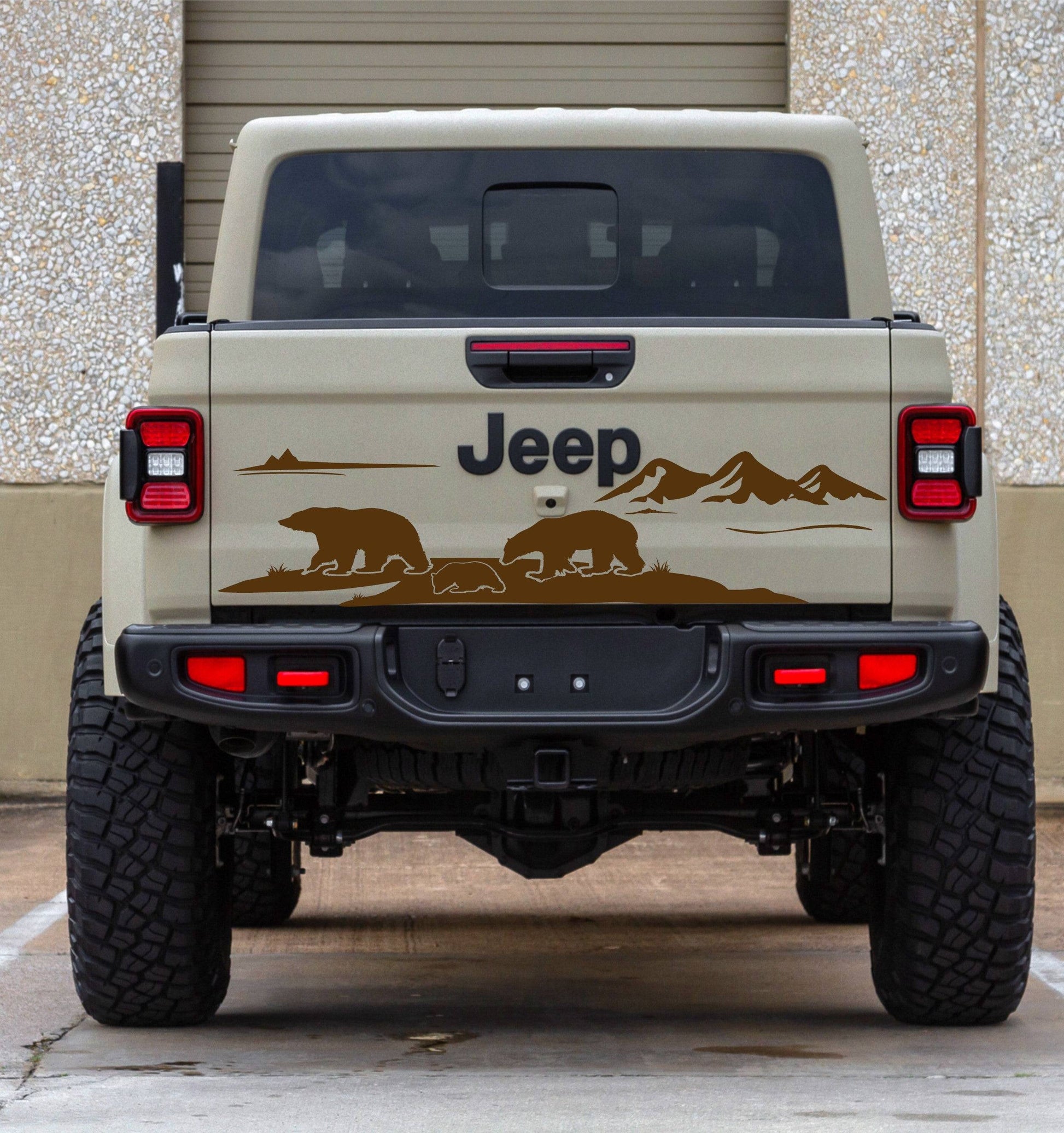 Bears Mountain Silhouette Decal Sticker for Jeep Gladiator Truck Tailgate