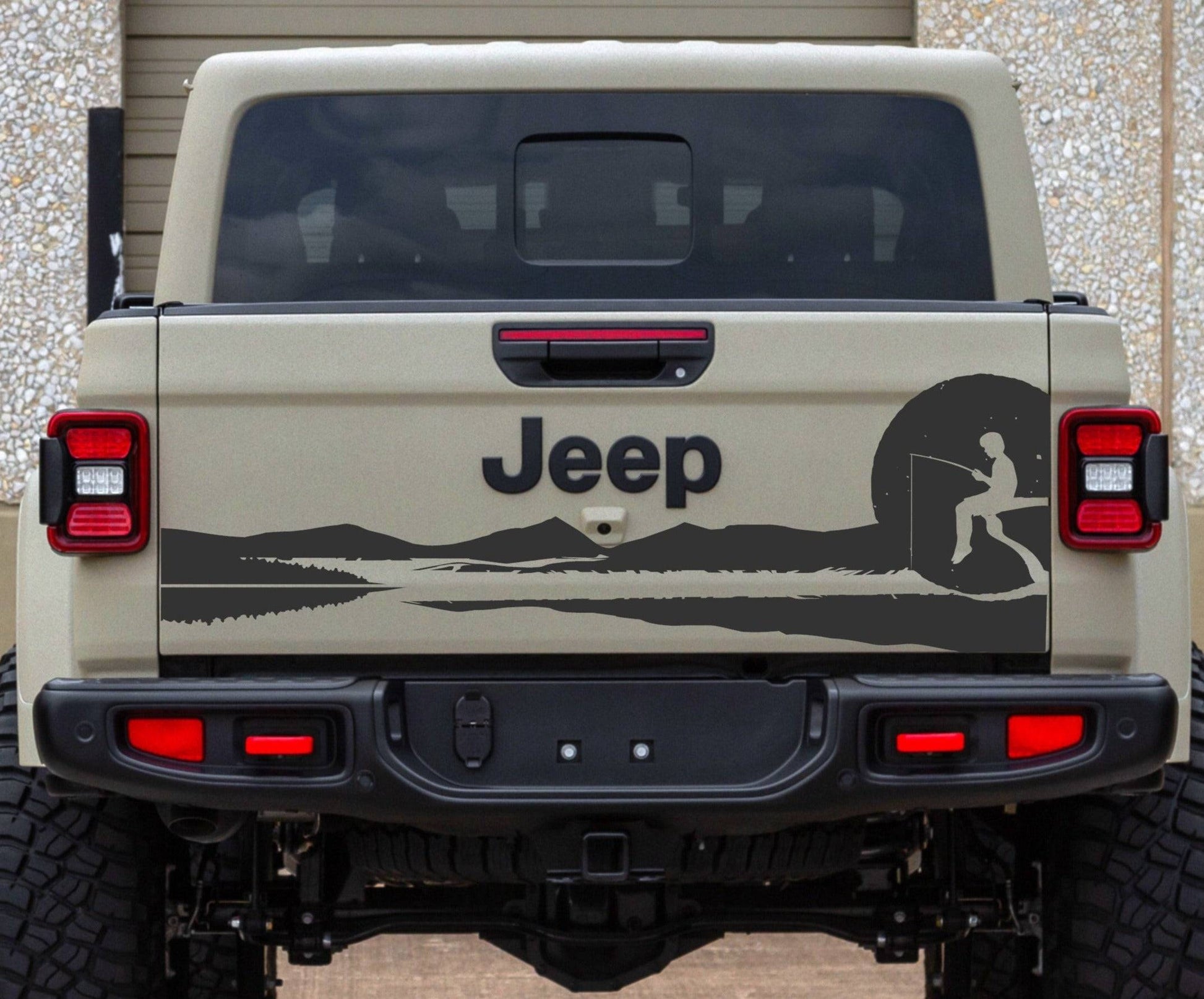 Mountain Lake Silhouette Vinyl Decal for Jeep Gladiator's Tailgate