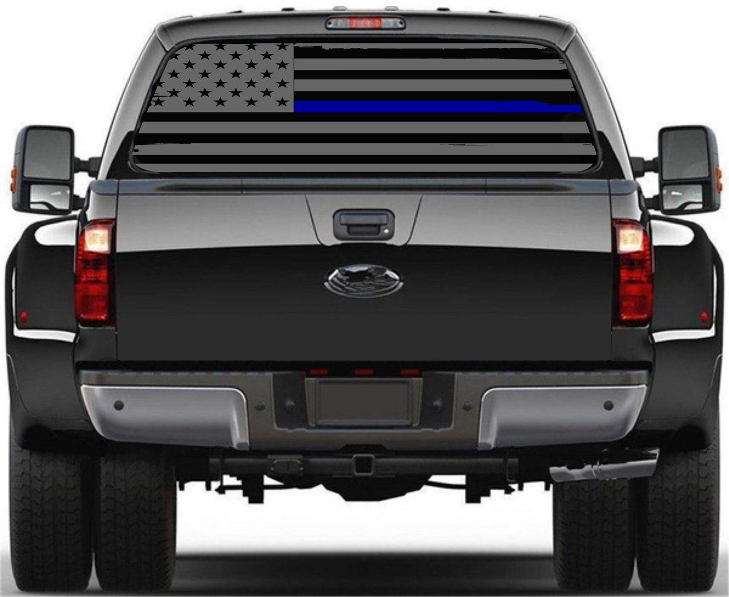 Blue Lives Matter, Distressed American Flag Decal for Any Trucks ,chevy, silverado, f150, f250, f350, rams, tacoma vinyl decals 