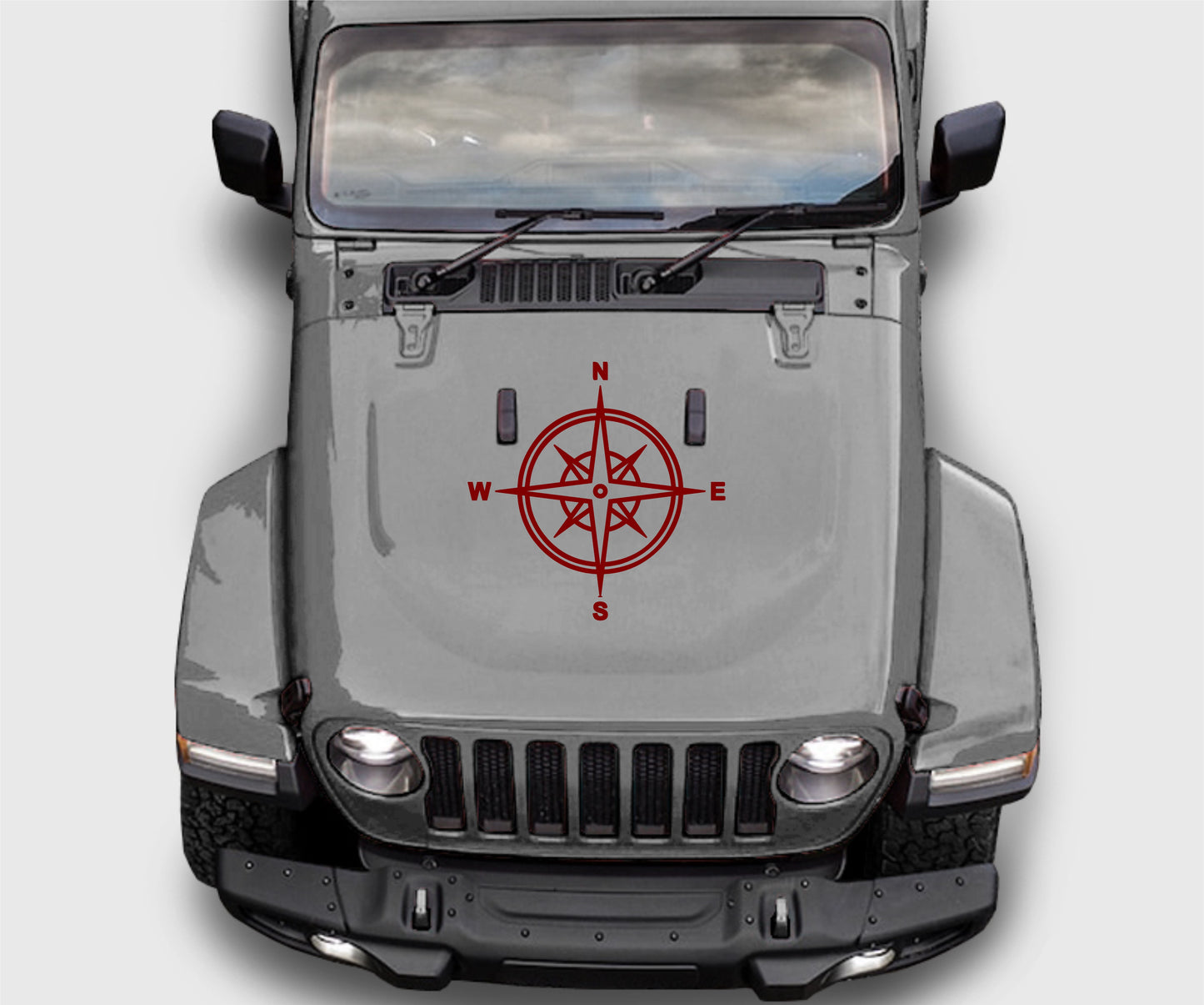 Compass Hood Decal Sticker for Jeeps, Trucks, Cars... Sizes Available.
