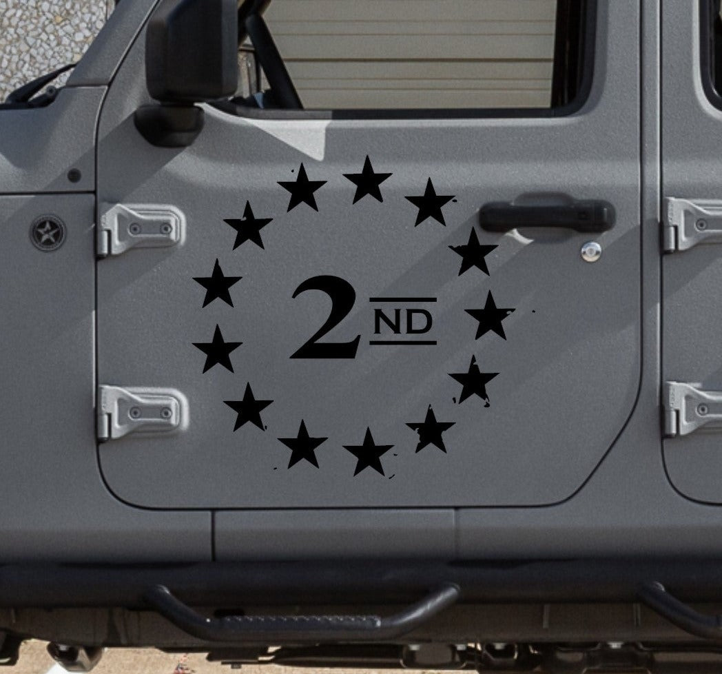 2nd Amendment Decal Stickers Patriotic Decals For Jeeps, Trucks, SUVs, Cars Side Doors