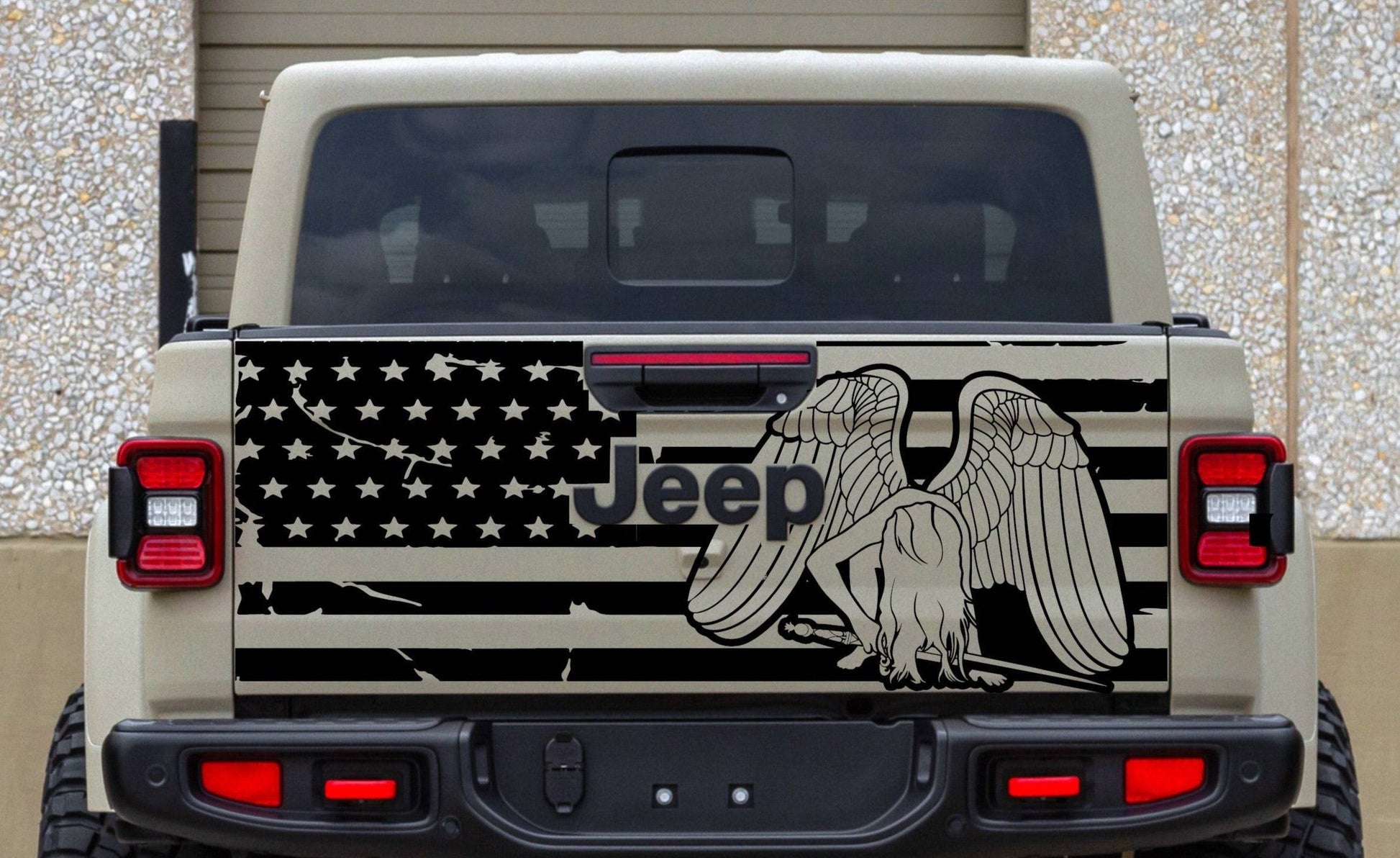 American Flag "FAITH, DUTY & COUNTRY" Vinyl Decal for Jeep Gladiator Tailgate