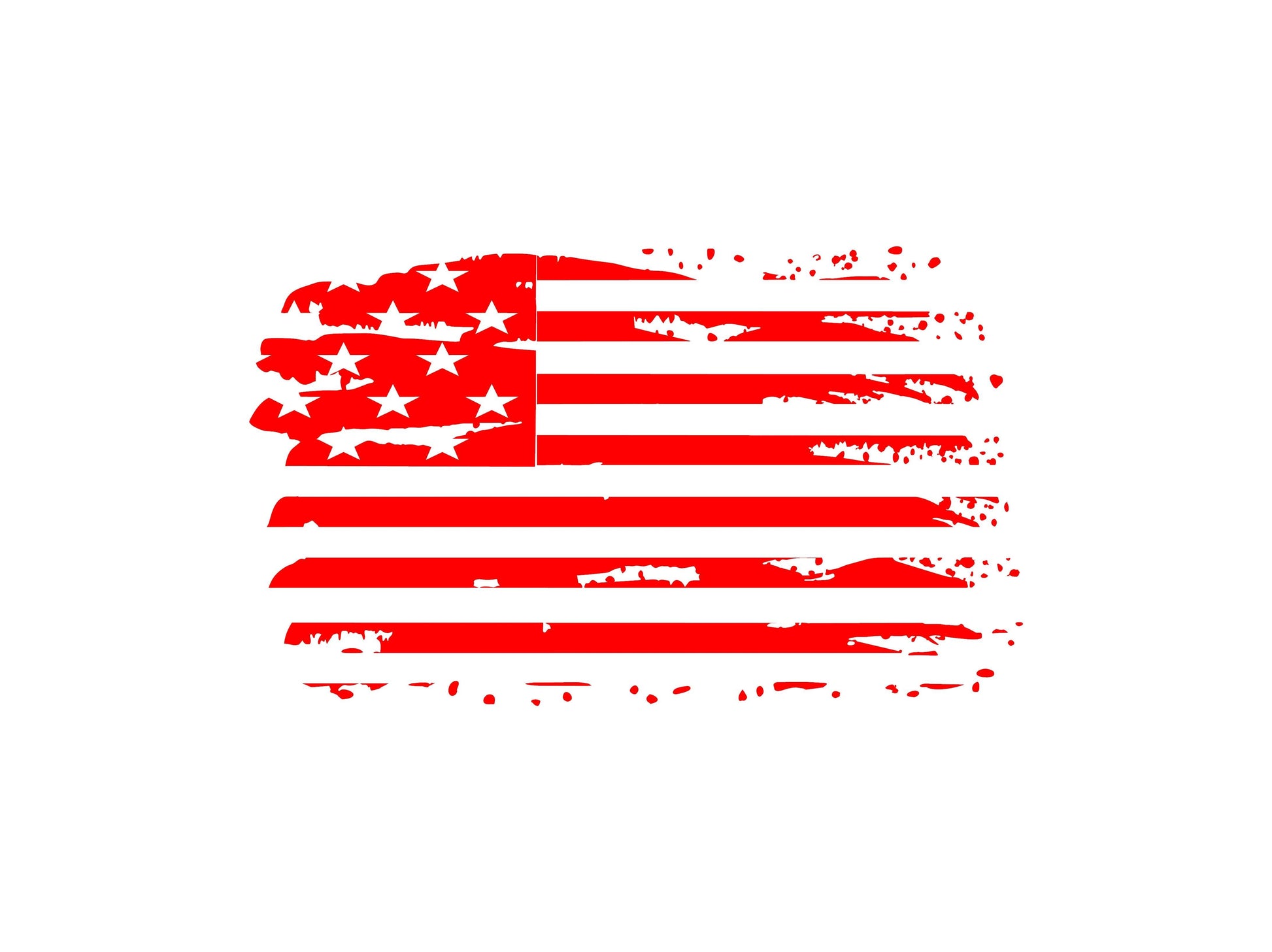 SET OF DISTRESSED AMERICAN FLAG VINYL DECALS FOR CARS, JEEPS, TRUCKS, VANS, WINDOWS...