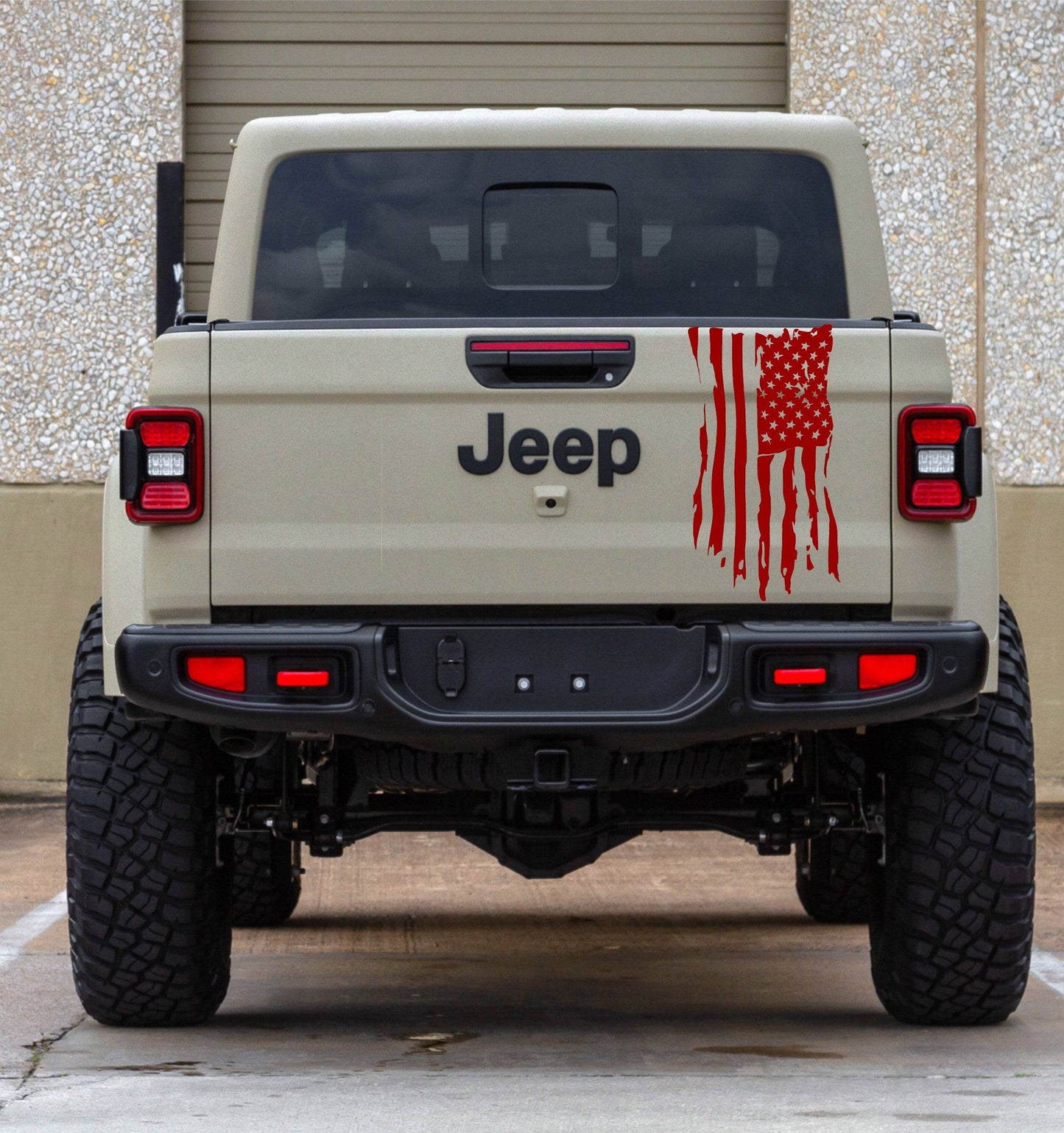 Distressed American Flag Vinyl Decal for Jeep Gladiator's Tailgate