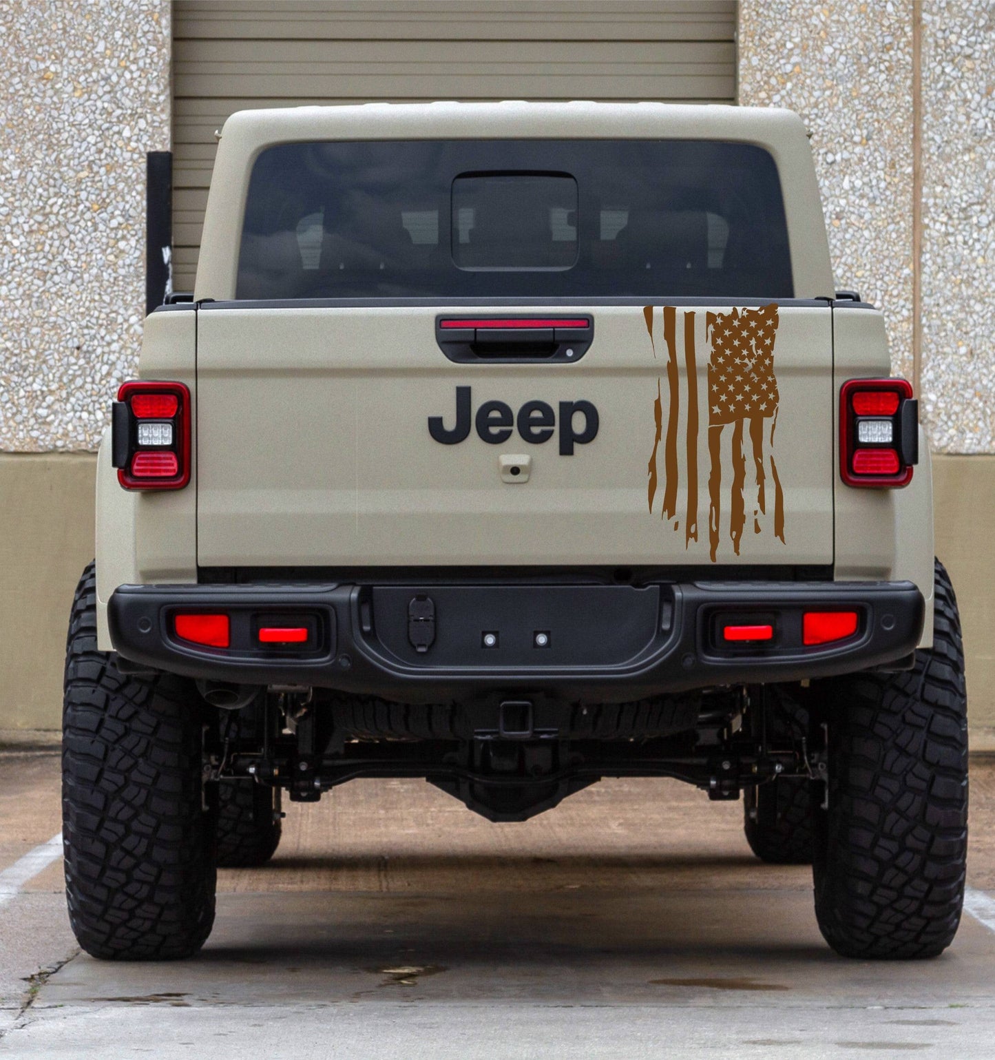 Distressed American Flag Vinyl Decal for Jeep Gladiator's Tailgate