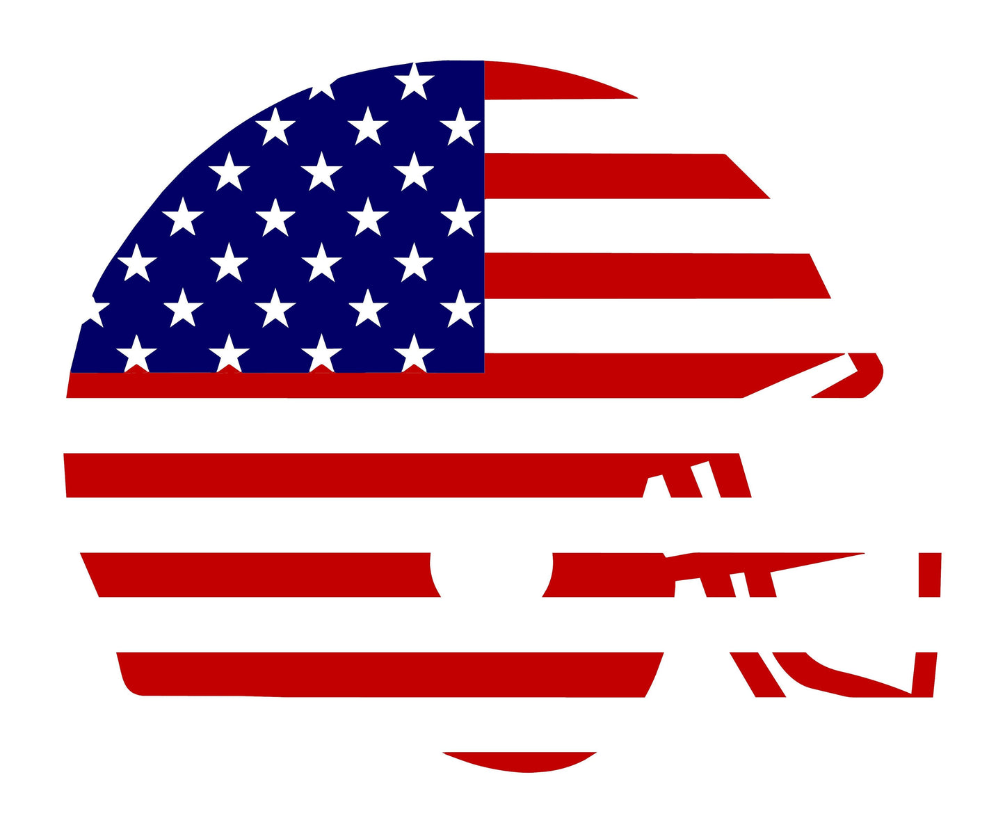 American Football Helmet American Flag Decal Car Sticker