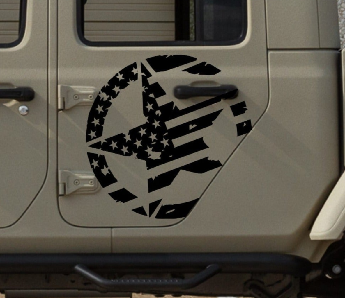 Jeep Gladiator Decal Gladiator American Flag Military Star Decal Stickers
