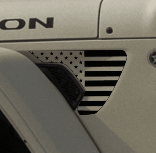 Set of American Flag Fender Vents Decal for Jeep Wrangler JL & Jeep Gladiator Trucks