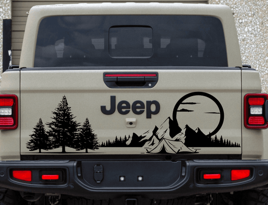 Mountain Silhouette Sticker Decal for Jeep Gladiator Gladiator's Tailgate