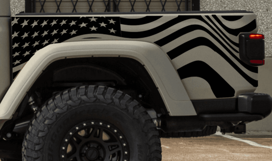Jeep Gladiator Decal | Truck Bed Sides American Flag Stickers