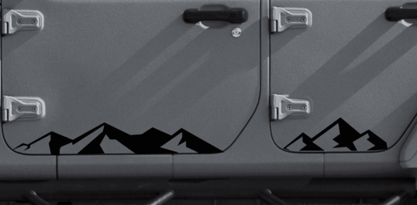 Set of Mountain Silhouette Decal for Jeep Wrangler JL, JK or Gladiator Truck