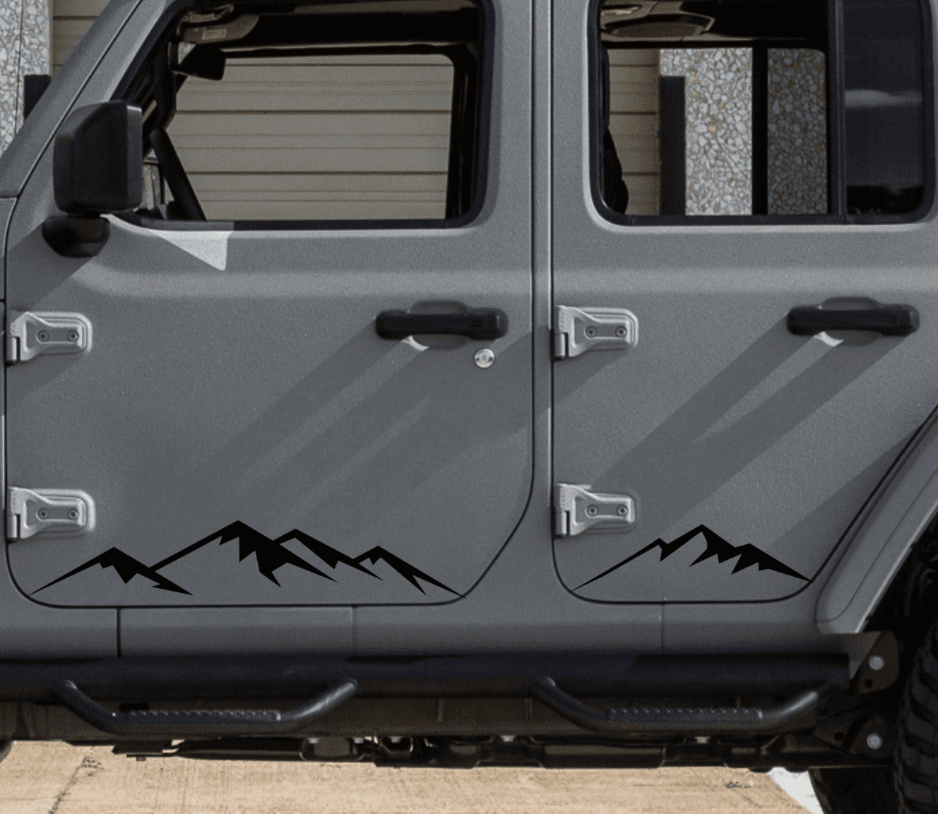 Set of Mountain Silhouette Decal for Jeep Wrangler JL, JK or Gladiator Truck 