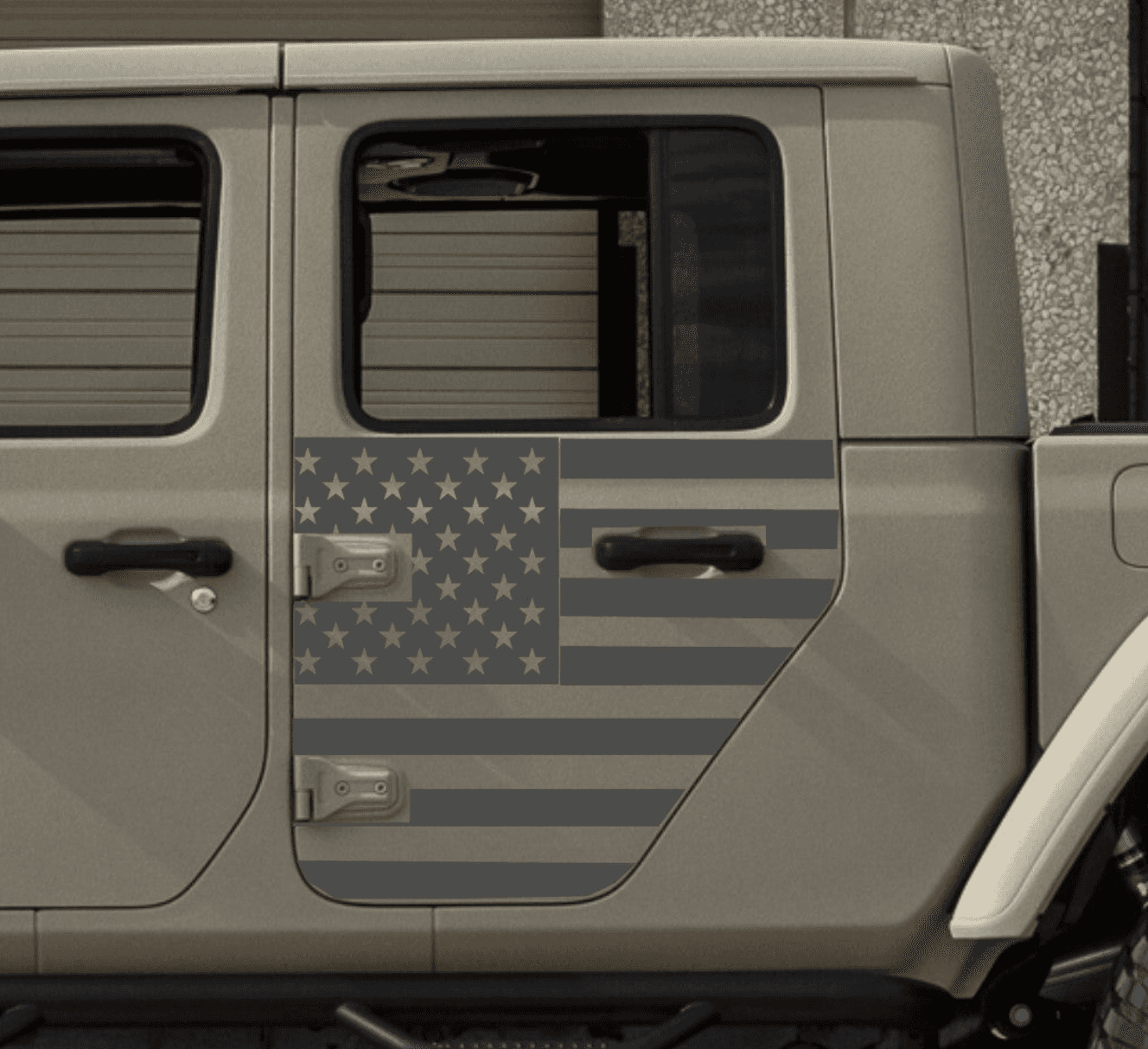 SET OF AMERICAN FLAG VINYL DECAL FOR JEEP GLADIATOR SIDE DOORS
