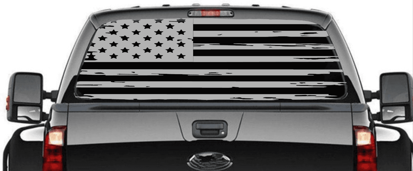 Distressed American Flag Decal Stickers Patriotic Vinyl Decal for Any Trucks, SUV's Rear Window