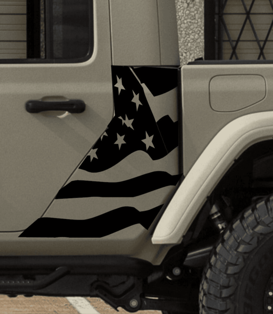 Set of American Flag Vinyl Decal For Jeep Gladiator