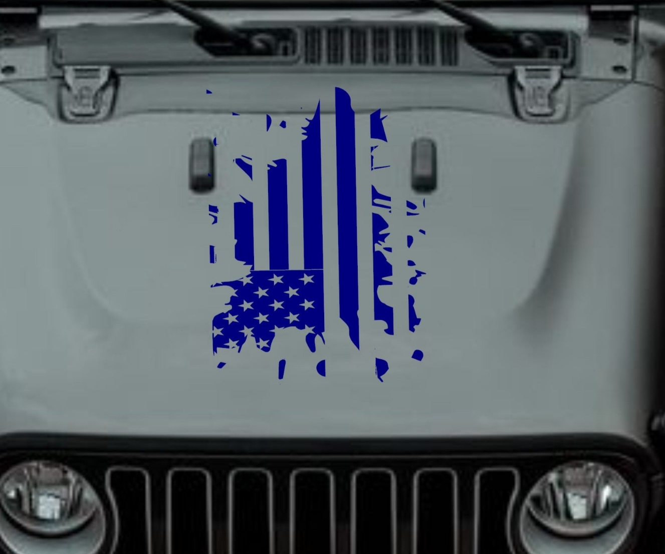 American Flag Hood Decal Sticker for Jeep Wrangler JL, JK, Gladiator, Trucks, Cars, SUVs