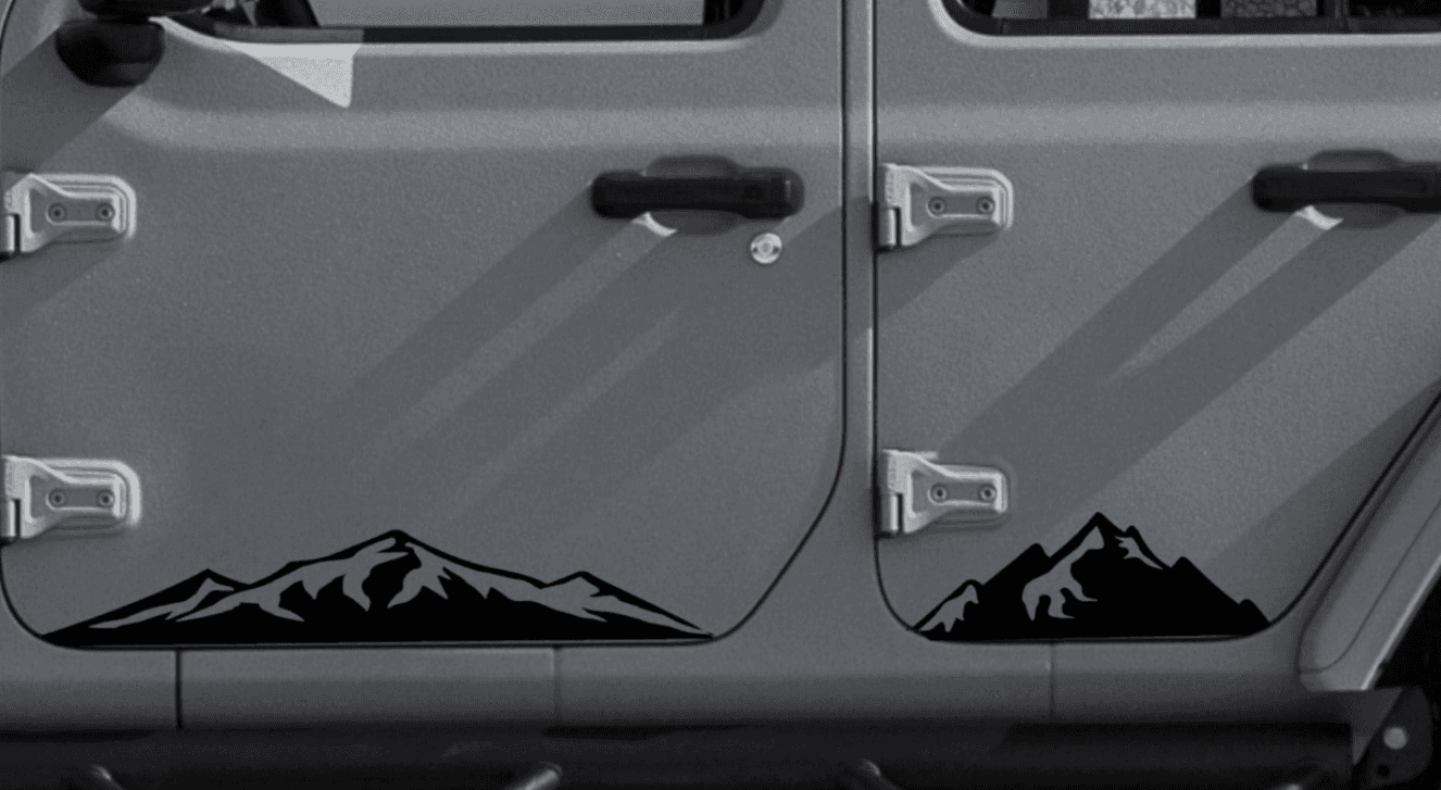 Set of Mountain Silhouette Decal for Jeep Wrangler JK, JL or Gladiator Truck