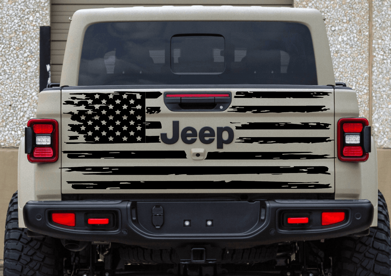 distressed American flag decals stickers vinyl decals patriotic decals for jeep gladiator tailgate