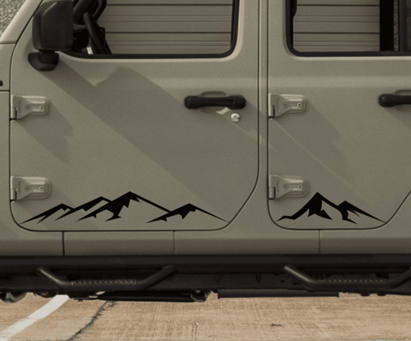 Set of Mountain Silhouette Decal Stickers for Jeep Wrangler JL, JK or Gladiator Truck