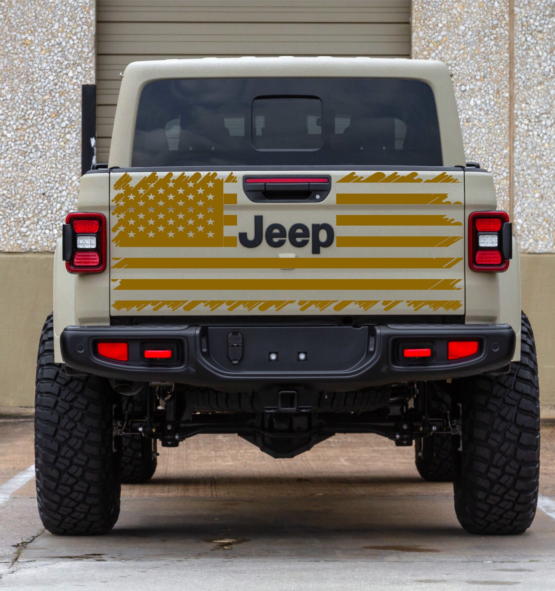 JEEP GLADIARTOR DECALS TAILGATE DECALS STICKERS VINYL DECAL AMERICAN FLAG