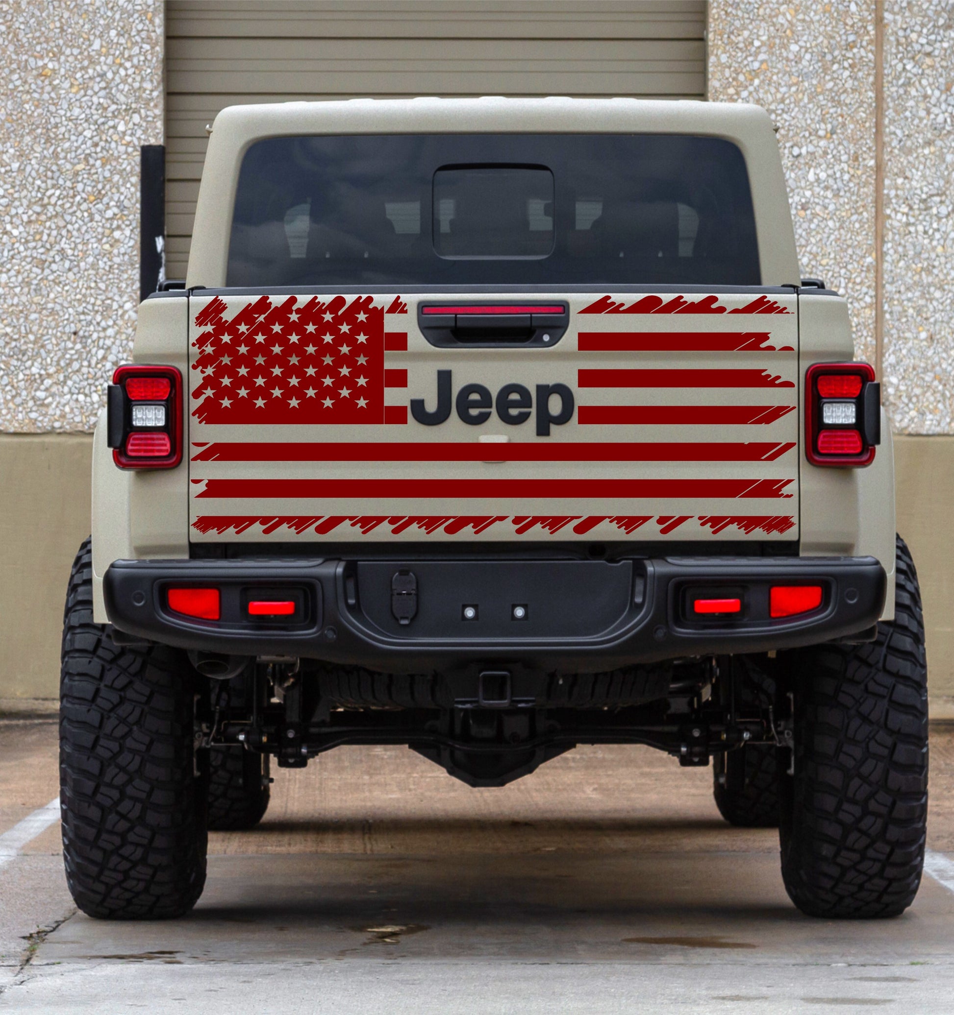 JEEP GLADIARTOR DECALS TAILGATE DECALS STICKERS VINYL DECAL AMERICAN FLAG