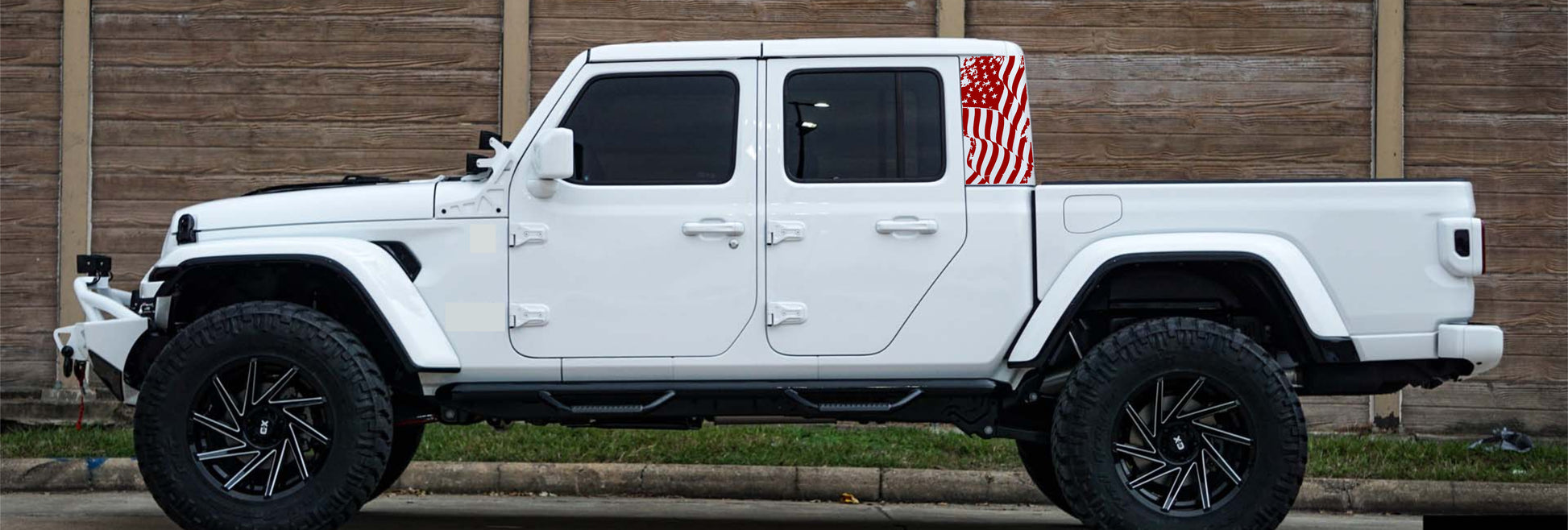 Distressed American Flag Decal For Jeep Gladiator
