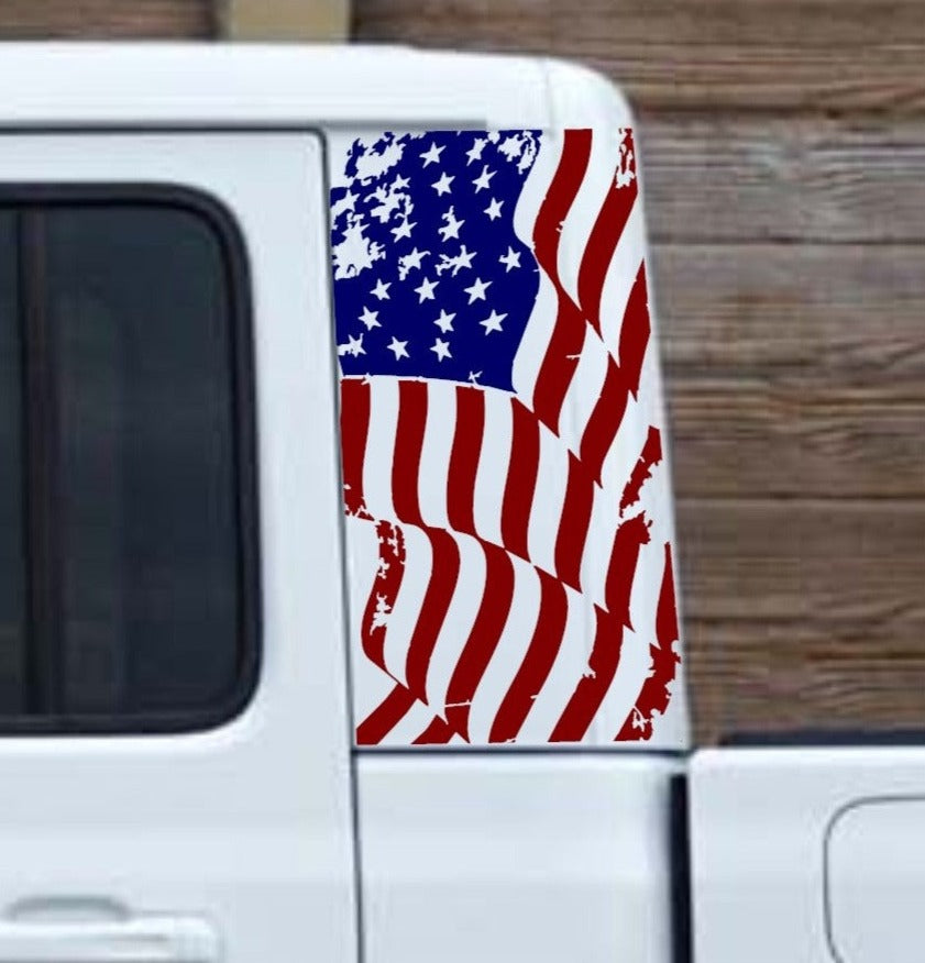 Distressed American Flag Decal For Jeep Gladiator