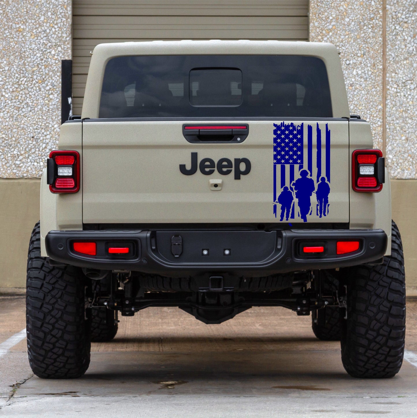 JEEP GLADIATOR TAILGATE DECAL MILITARY AMERICAN FLAG PATRIOTIC STICKER