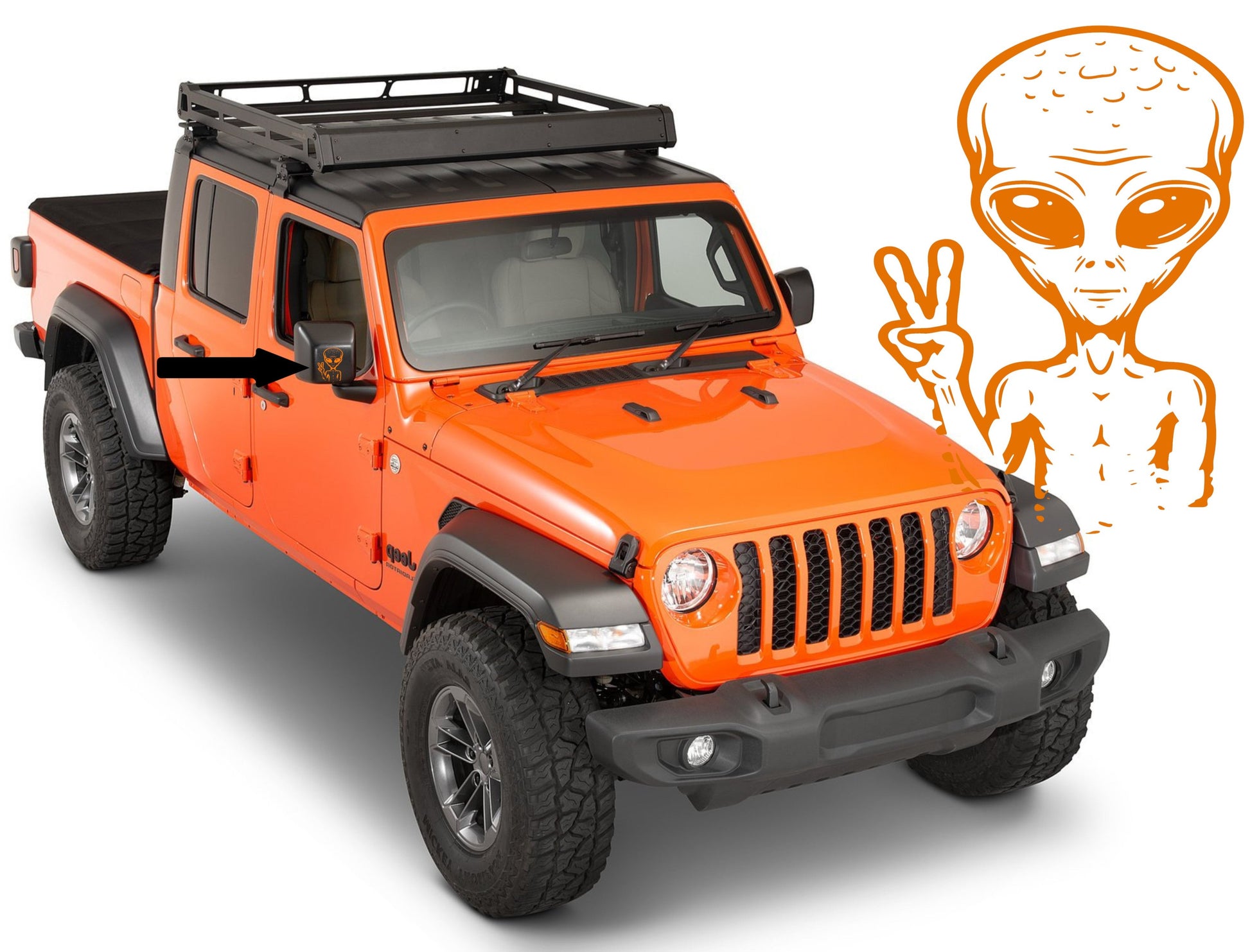 Alien Hand Wave Jeep Wave Jeepwave Jeepers Wave Peace Sign Decal Sticker