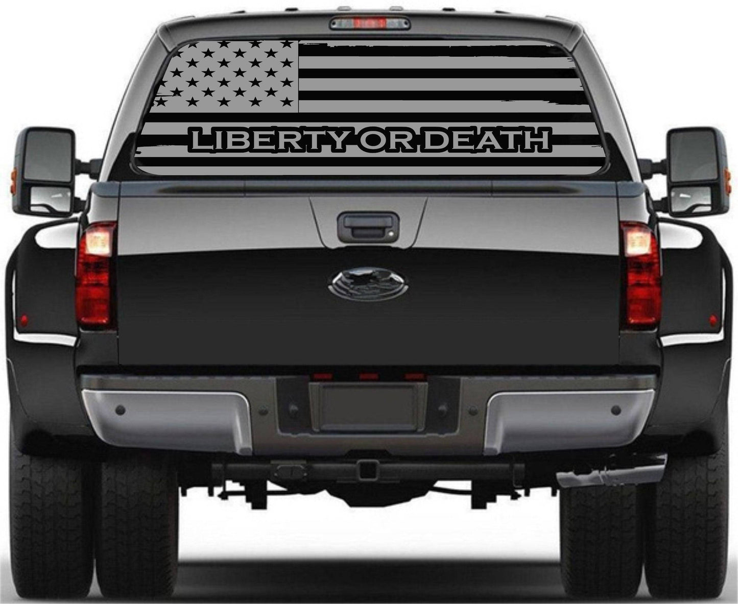 "LIBERTY OR DEATH" Distressed American Flag Decal for Any Trucks, SUV's Rear Window. Sizes Available.