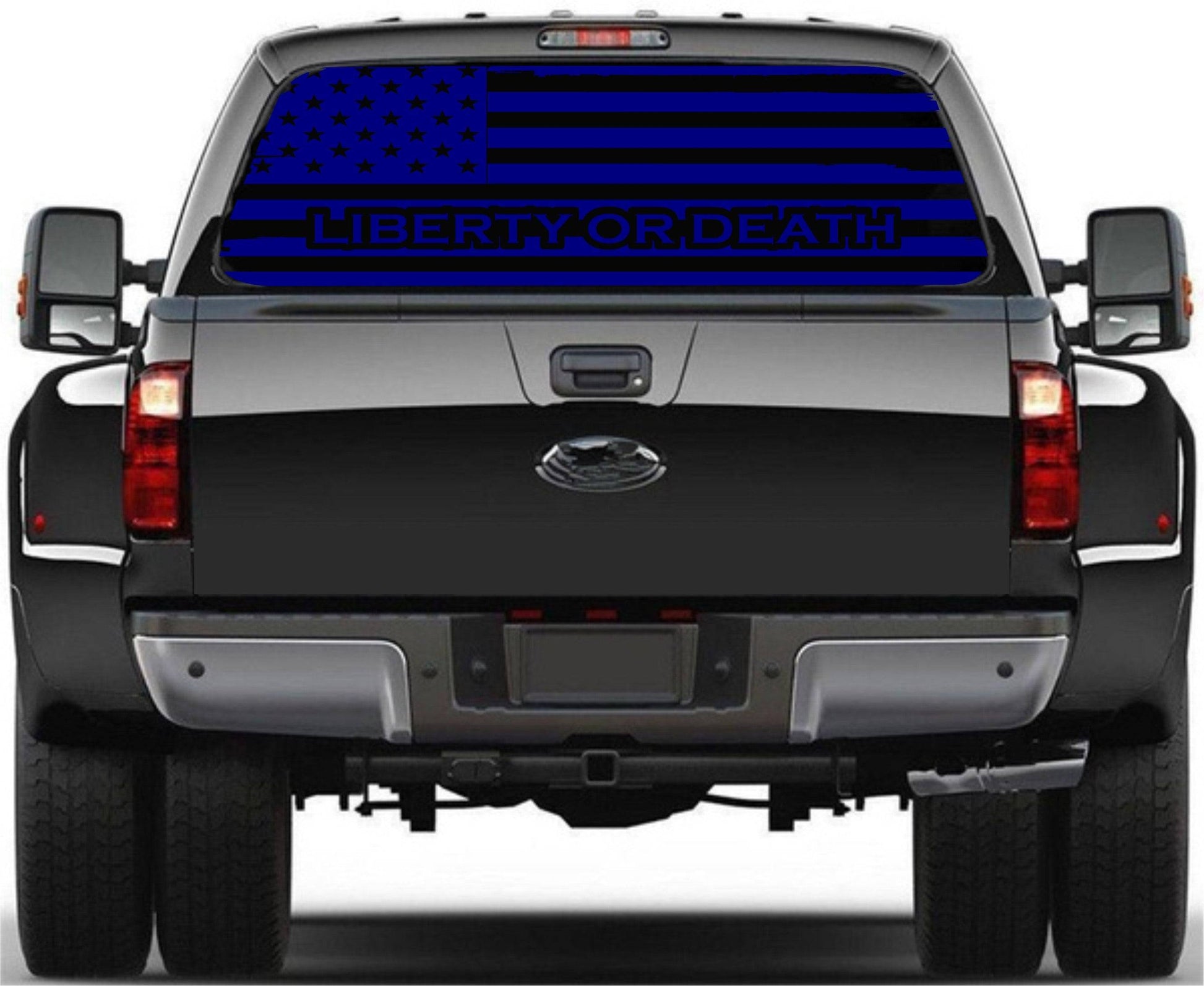 "LIBERTY OR DEATH" Distressed American Flag Decal for Any Trucks, SUV's Rear Window. Sizes Available.