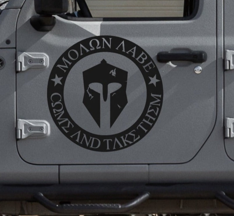 Universal MOLON LABE Gladiator Helmet Decal Stickers Patriotic Decals For Jeeps, Trucks, SUVs, Cars Side Doors