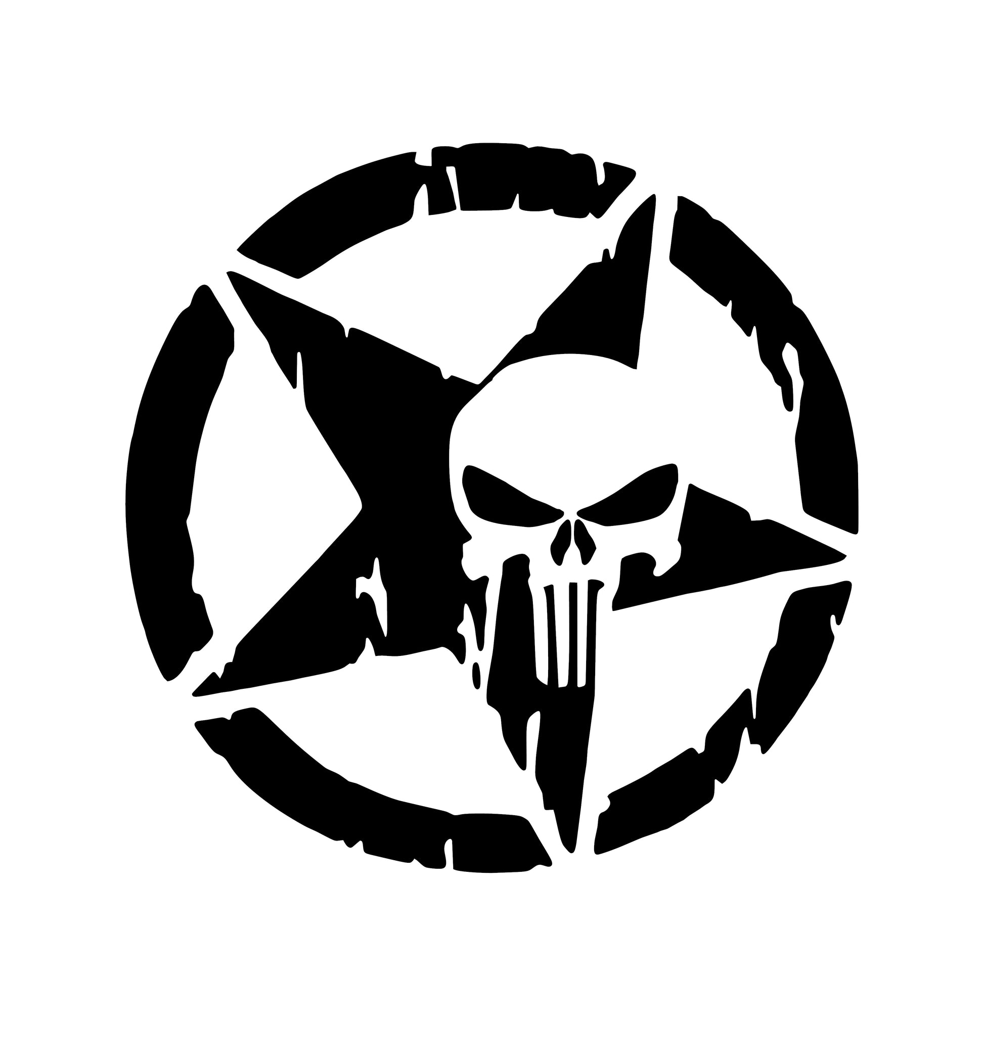 Military Star Punisher Skull Decals Stickers Patriotic Vinyl Decals