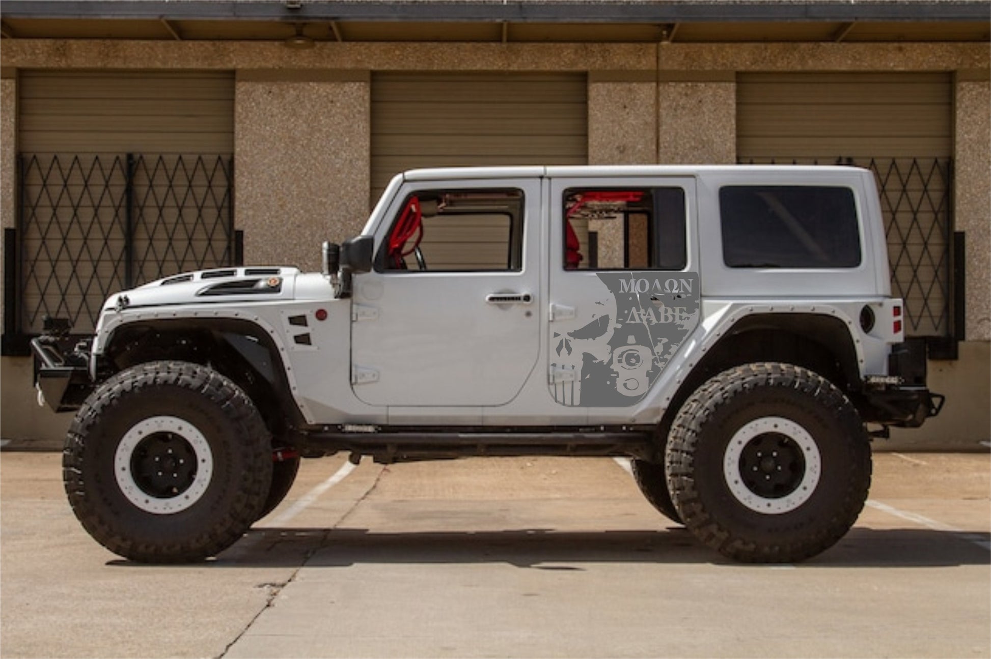 Molon Labe Punisher Decals for Jeep Wrangler JL, JK Side Doors 4-Door