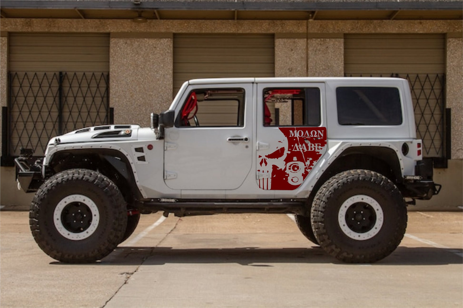 Molon Labe Punisher Decals for Jeep Wrangler JL, JK Side Doors 4-Door