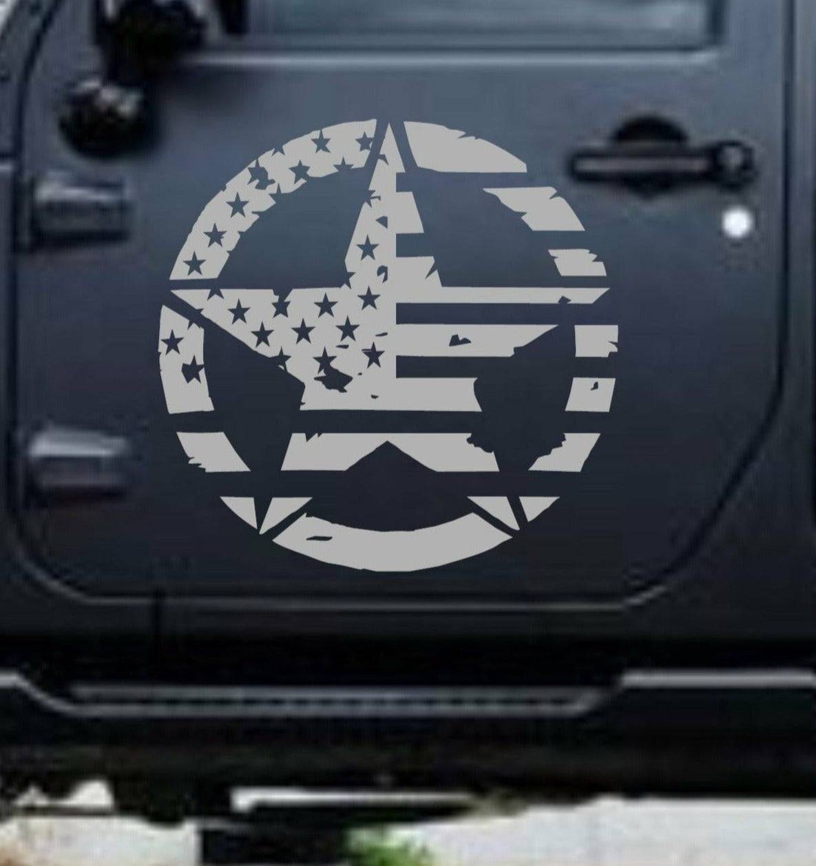 American Flag Military Star Decals for Trucks, Jeeps, Cars, SUVs | Sizes Available